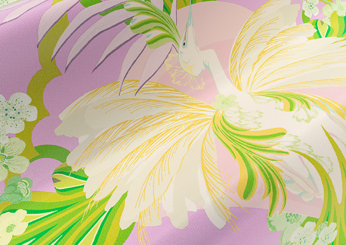 Faded Glamour, Goddess Green Pink - Made To Measure Curtains - Image 4